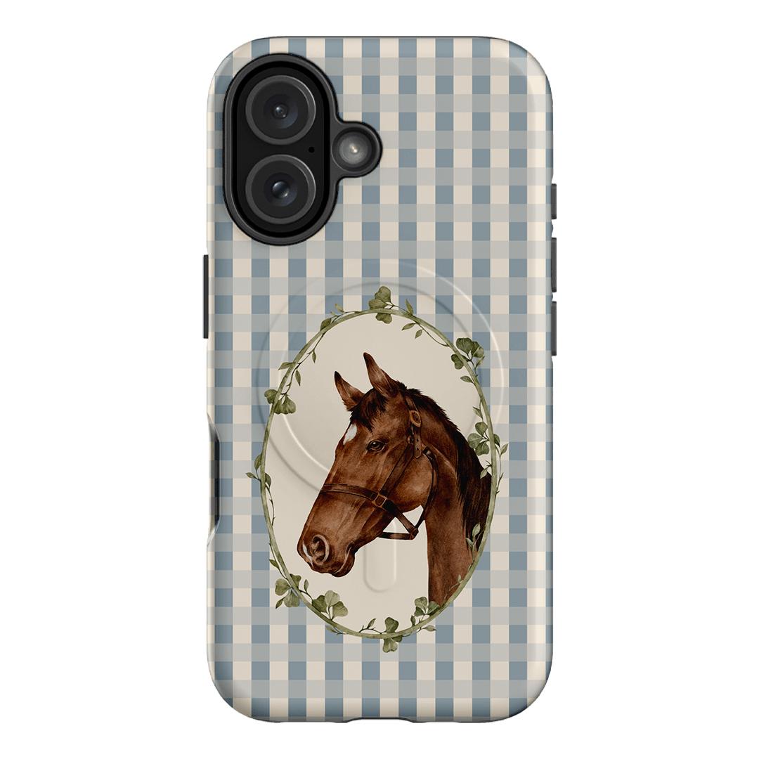 Gingham Horse Printed Phone Cases iPhone 16 / Armoured MagSafe by Kasiags Art - The Dairy