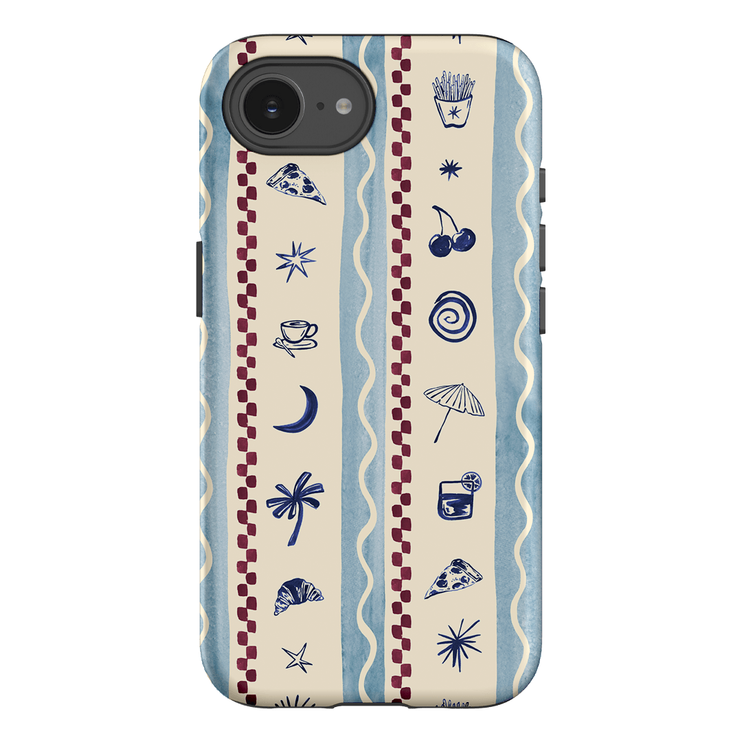 Summer Snacks Blue Printed Phone Cases iPhone 16E / Armoured by Charlie Taylor - The Dairy