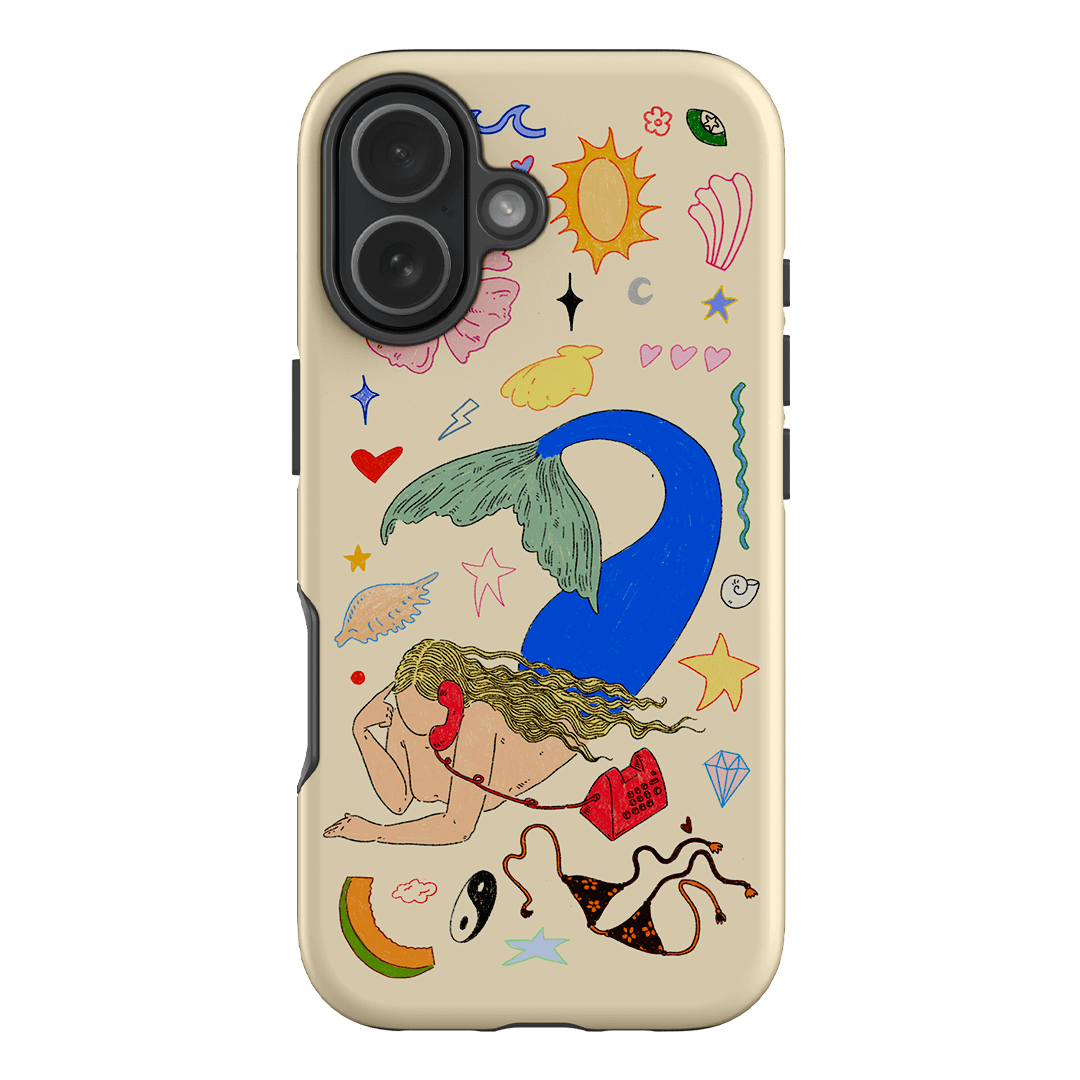 Mermaid Salad Cream Illustrated Phone Case Mermaid Salad Cream Illustrated Phone Case