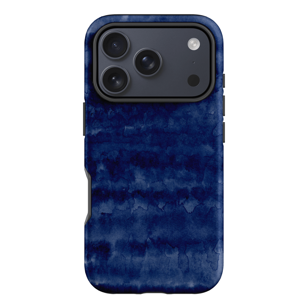 Watercolour Stripes Navy Printed Phone Cases iPhone 17 Pro / Armoured by The Dairy - The Dairy