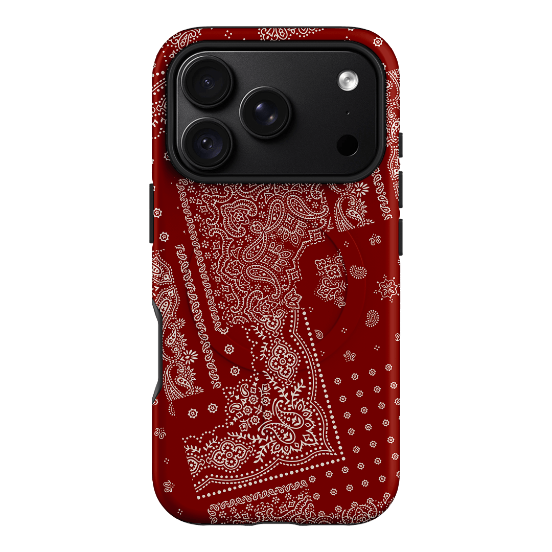 Paisley Crimson Printed Phone Cases iPhone 18 Pro / Armoured MagSafe by The Dairy - The Dairy