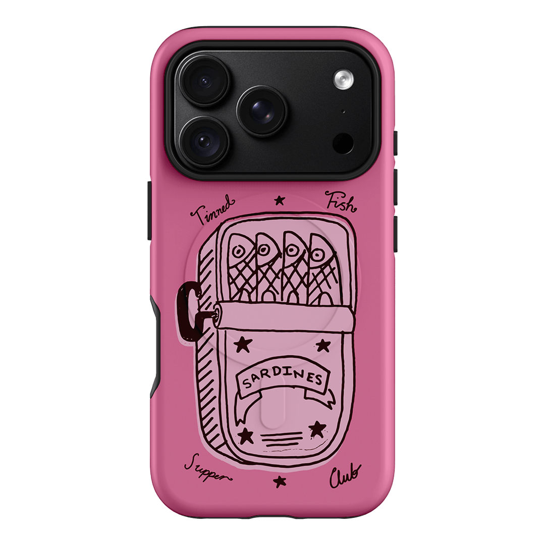 Sardine Social Pink Printed Phone Cases iPhone 18 Pro / Armoured MagSafe by The Dairy - The Dairy
