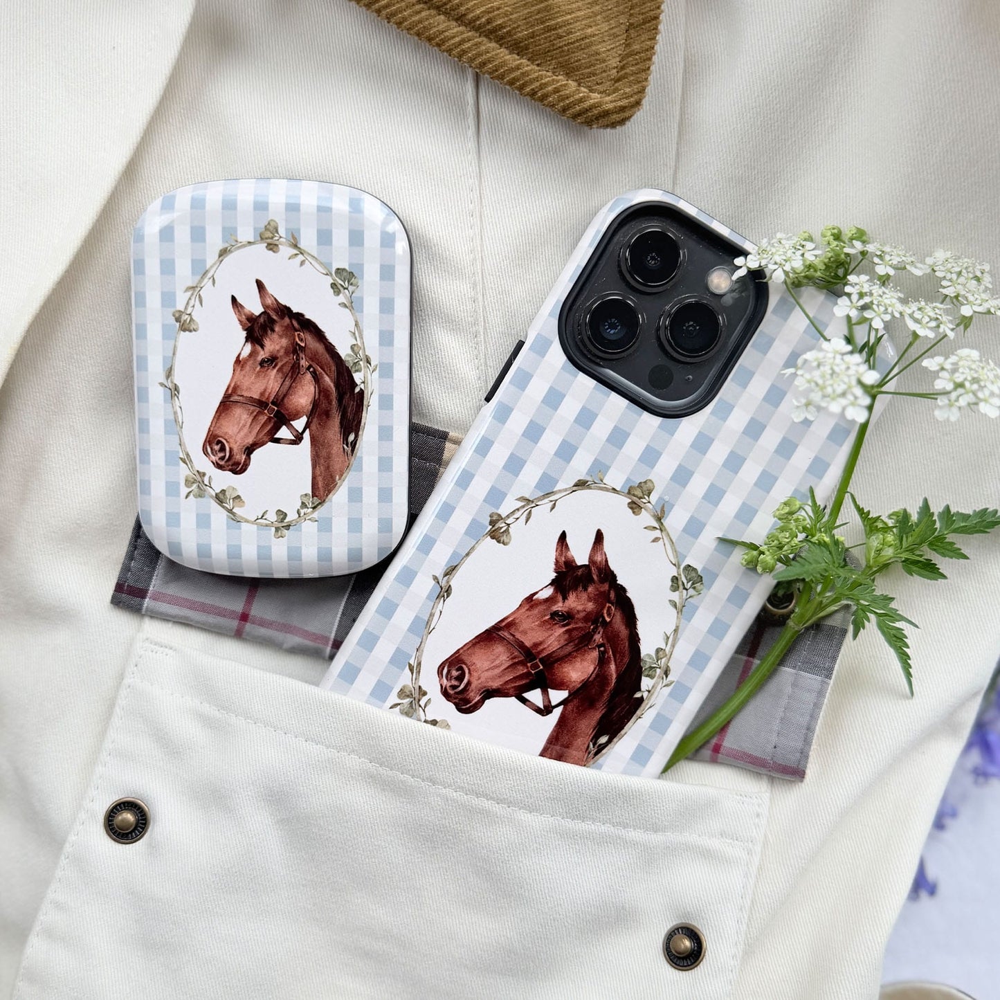 Gingham Horse ChargePod MagSafe Power Bank ChargerPod by Kasiags Art - The Dairy