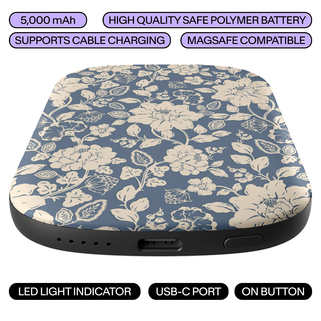 Blue Garden ChargePod MagSafe Power Bank ChargerPod by Kasiags Art - The Dairy