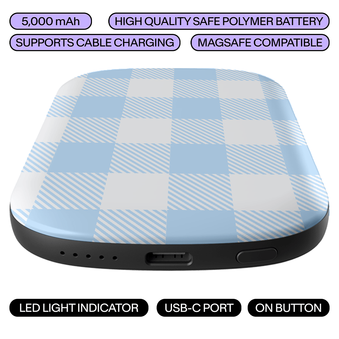 Cloud Plaid ChargePod MagSafe Power Bank ChargerPod by The Dairy - The Dairy