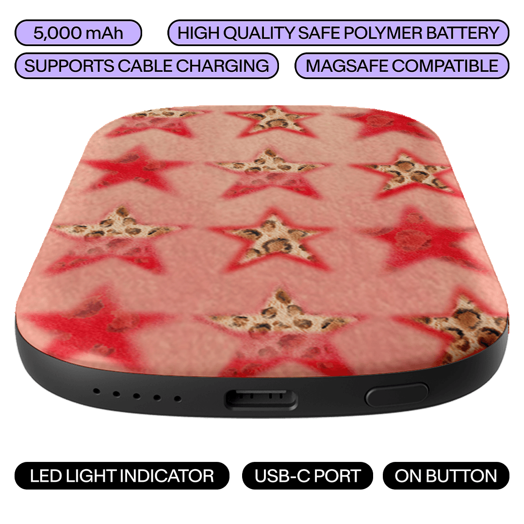 Lucky Stars Cheetah ChargePod MagSafe Power Bank ChargerPod by BG. Studio - The Dairy