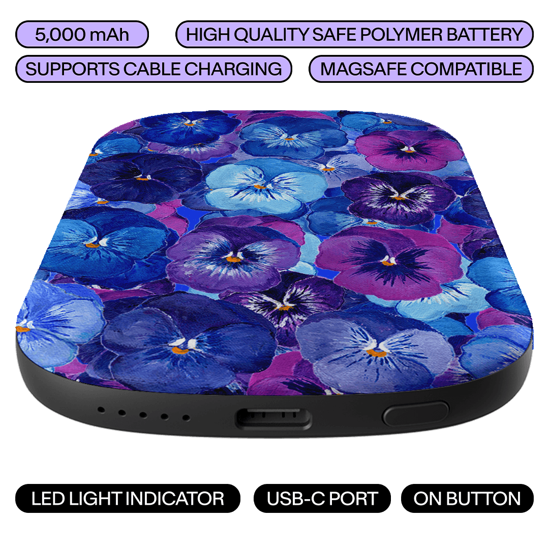 Pansy Jumble ChargePod MagSafe Power Bank ChargerPod by Kayla Henley - The Dairy