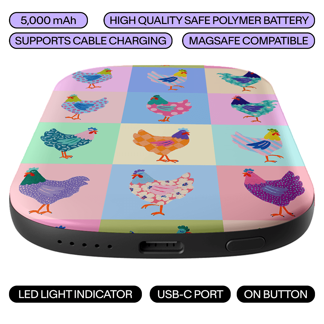 Pastel Chicken ChargePod MagSafe Power Bank ChargerPod by Kayla Henley - The Dairy