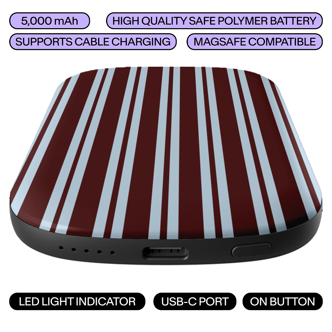 Varsity Stripes ChargePod MagSafe Power Bank ChargerPod by The Dairy - The Dairy