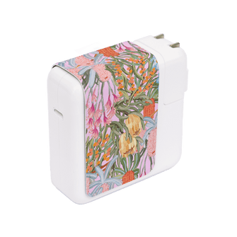 Floral Sorbet MacBook Charger Sticker Power Adapter Skin Small by Amy Gibbs - The Dairy