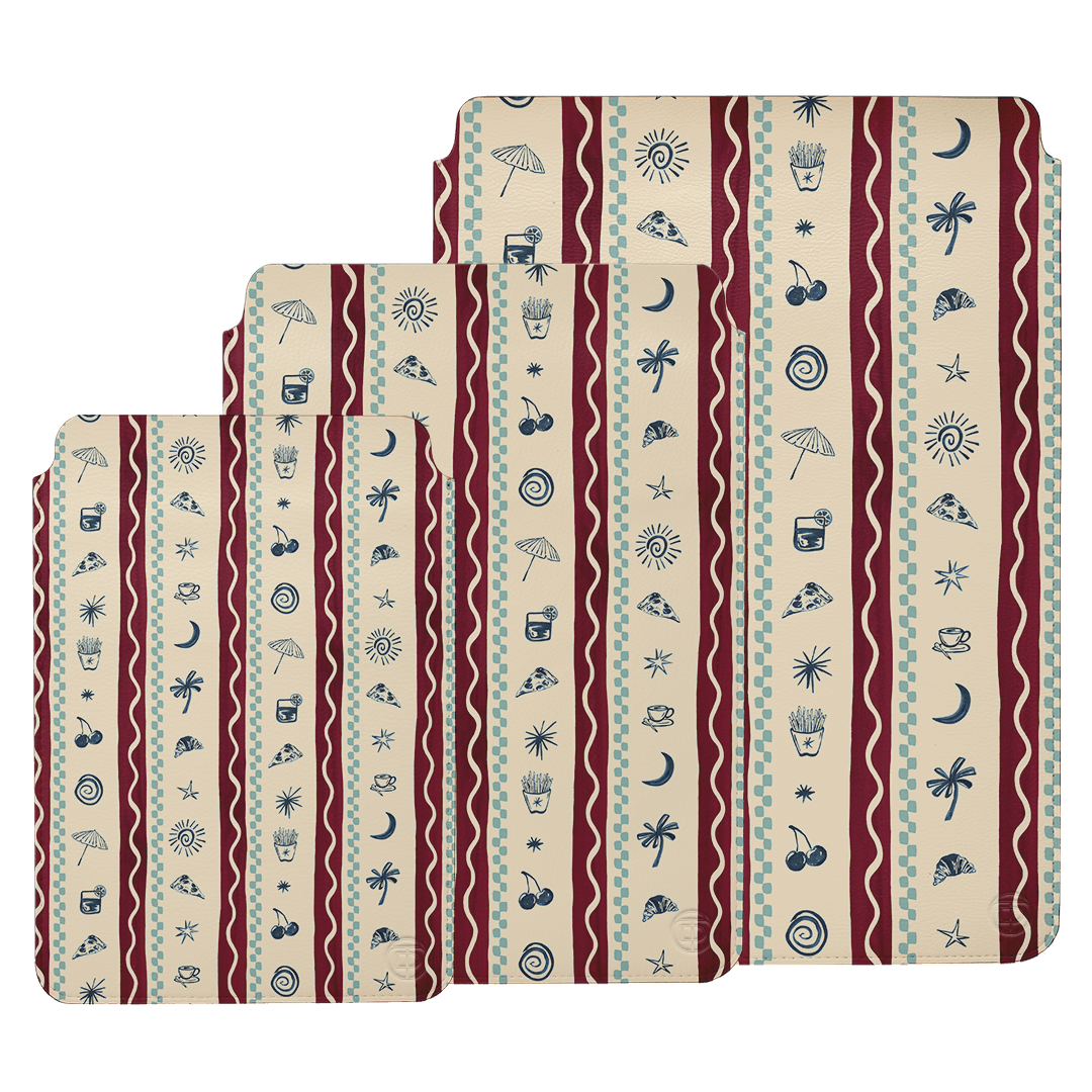 Summer Snacks Burgundy Laptop & iPad Sleeve Laptop & Tablet Sleeve by Charlie Taylor - The Dairy