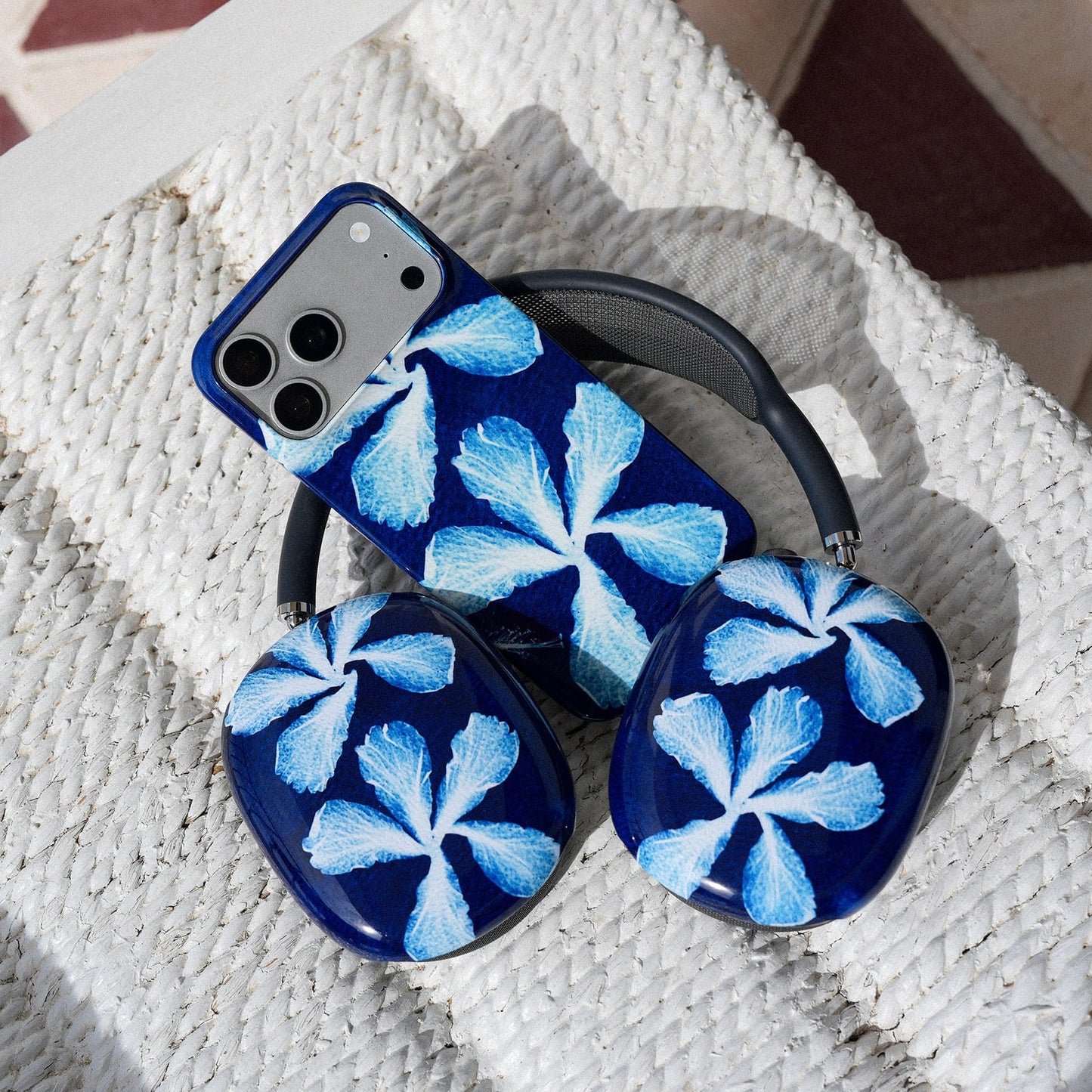 Hibiscus Cyanotype AirPods Max Case AirPods Max Case by Sally Hungerford - The Dairy