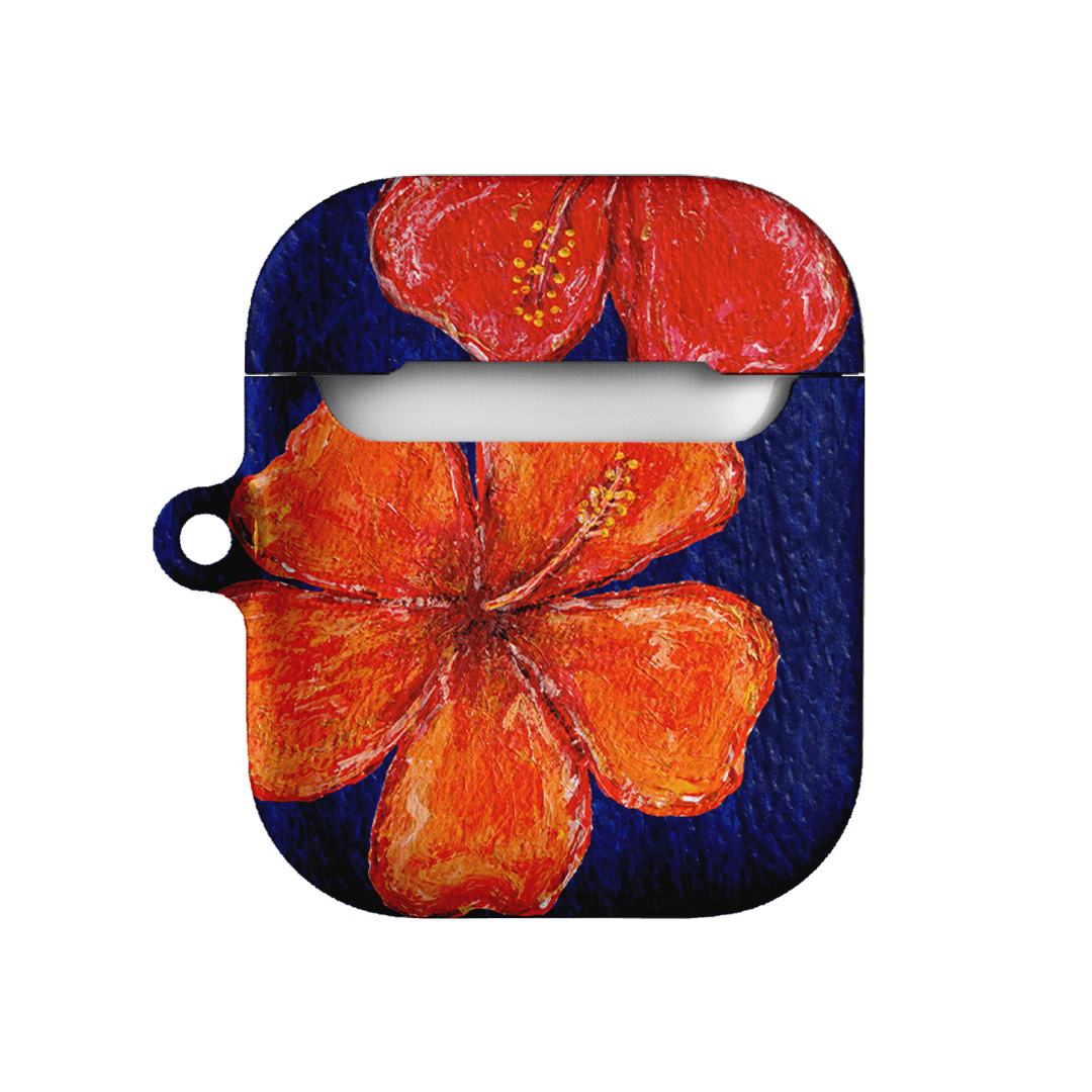 Hibiscus Flower Deep Blue AirPods Case AirPods Case by BG. Studio - The Dairy