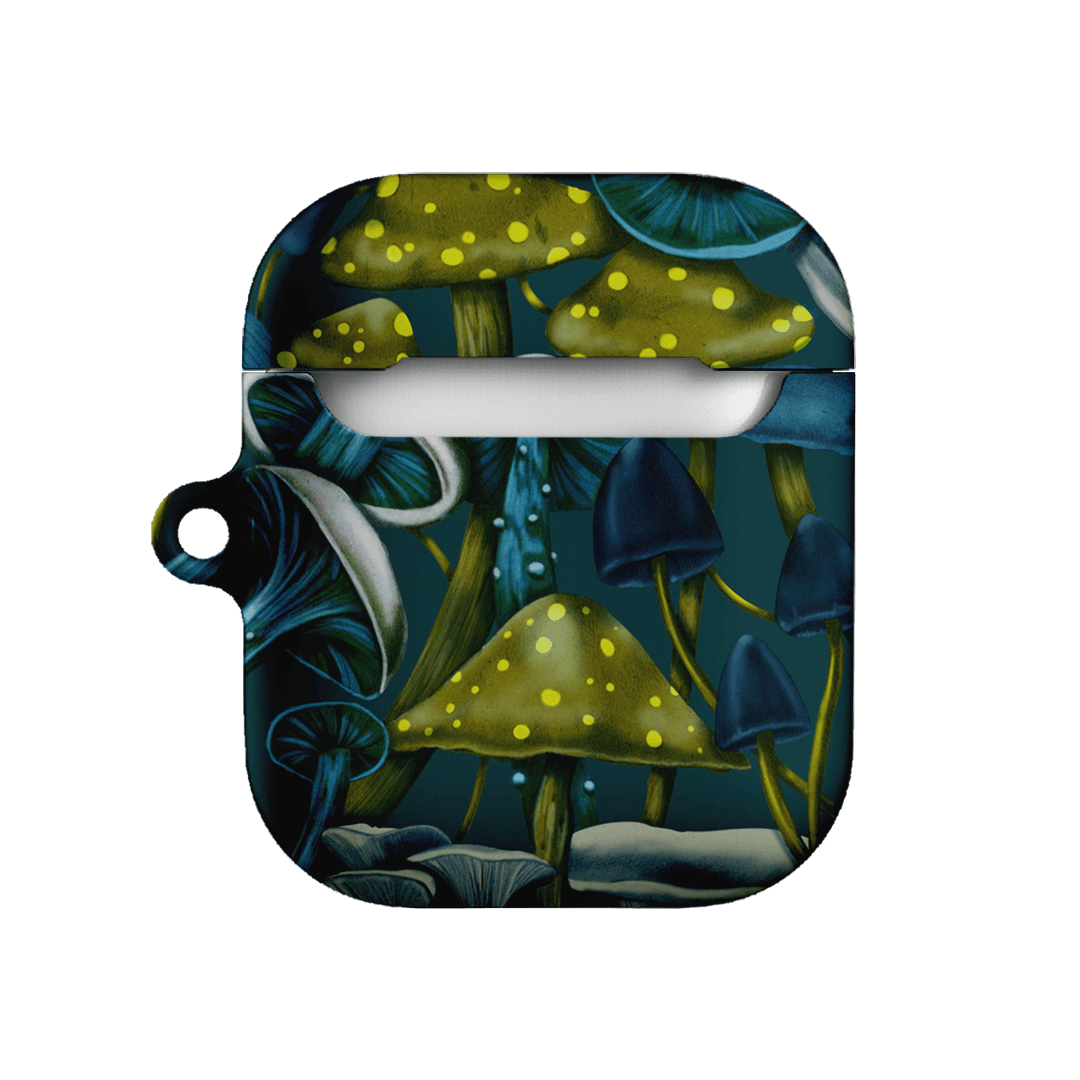 Shrooms Blue AirPods Case AirPods Case by Kelly Thompson - The Dairy
