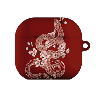 Blossom Snake in Red AirPods Case