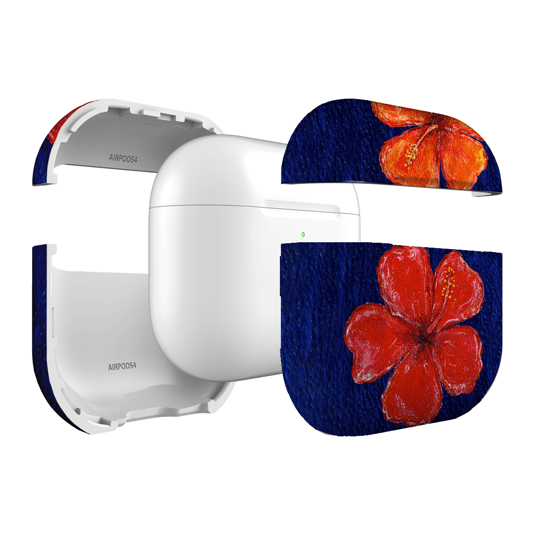 Hibiscus Flower Deep Blue AirPods Case AirPods Case by BG. Studio - The Dairy