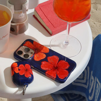 Hibiscus Flower Deep Blue Printed Phone Cases iPhone 17 / Armoured by BG. Studio - The Dairy