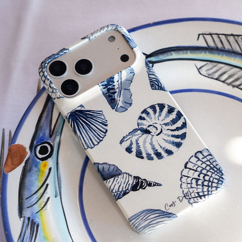 Blue Shells Printed Phone Cases by Cass Deller - The Dairy
