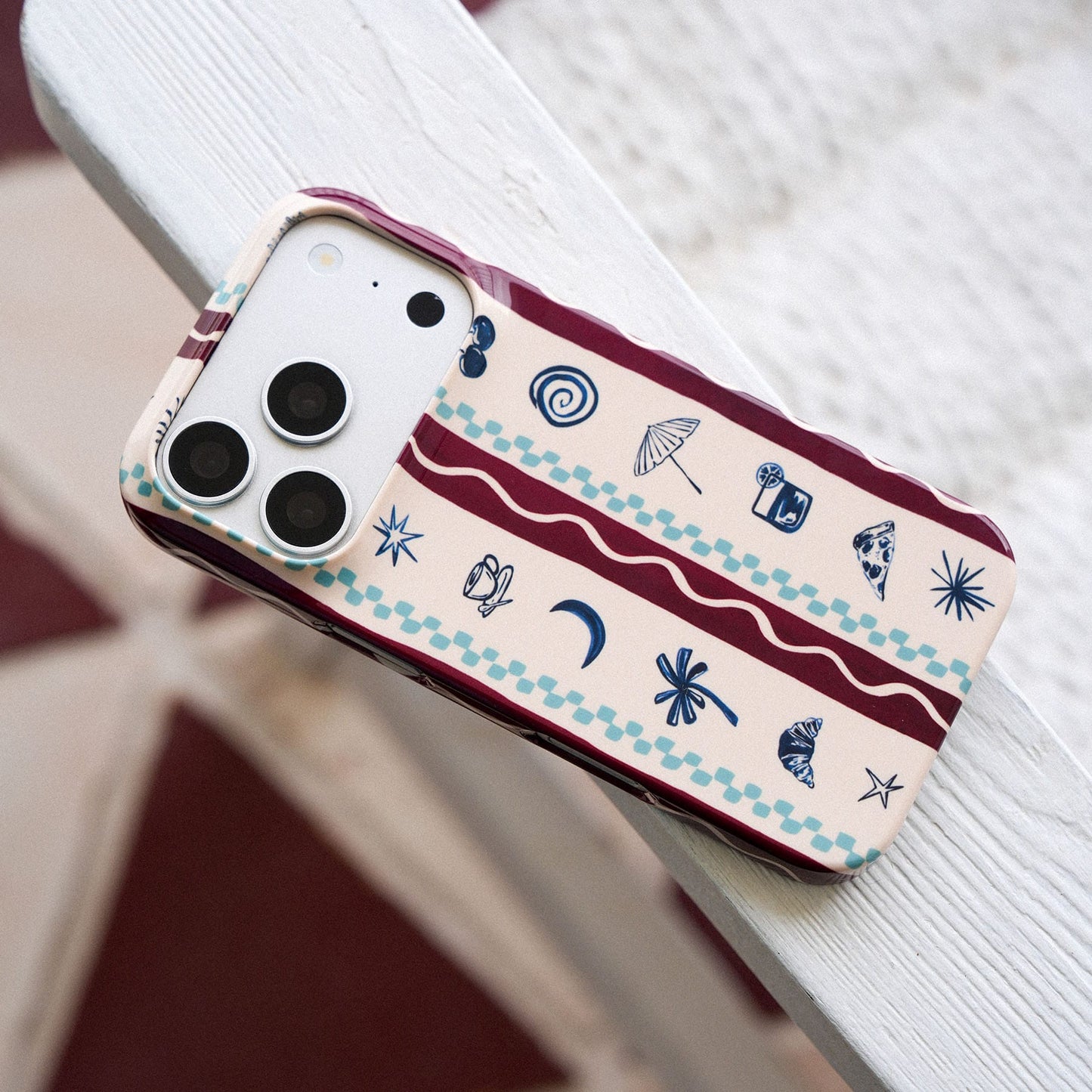 Summer Snacks Burgundy Printed Phone Cases by Charlie Taylor - The Dairy