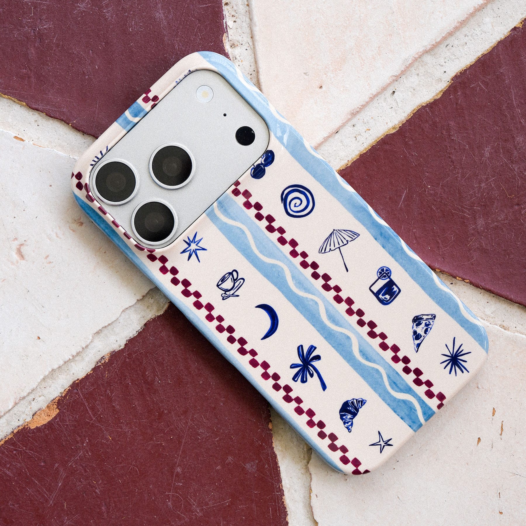Summer Snacks Blue Printed Phone Cases by Charlie Taylor - The Dairy