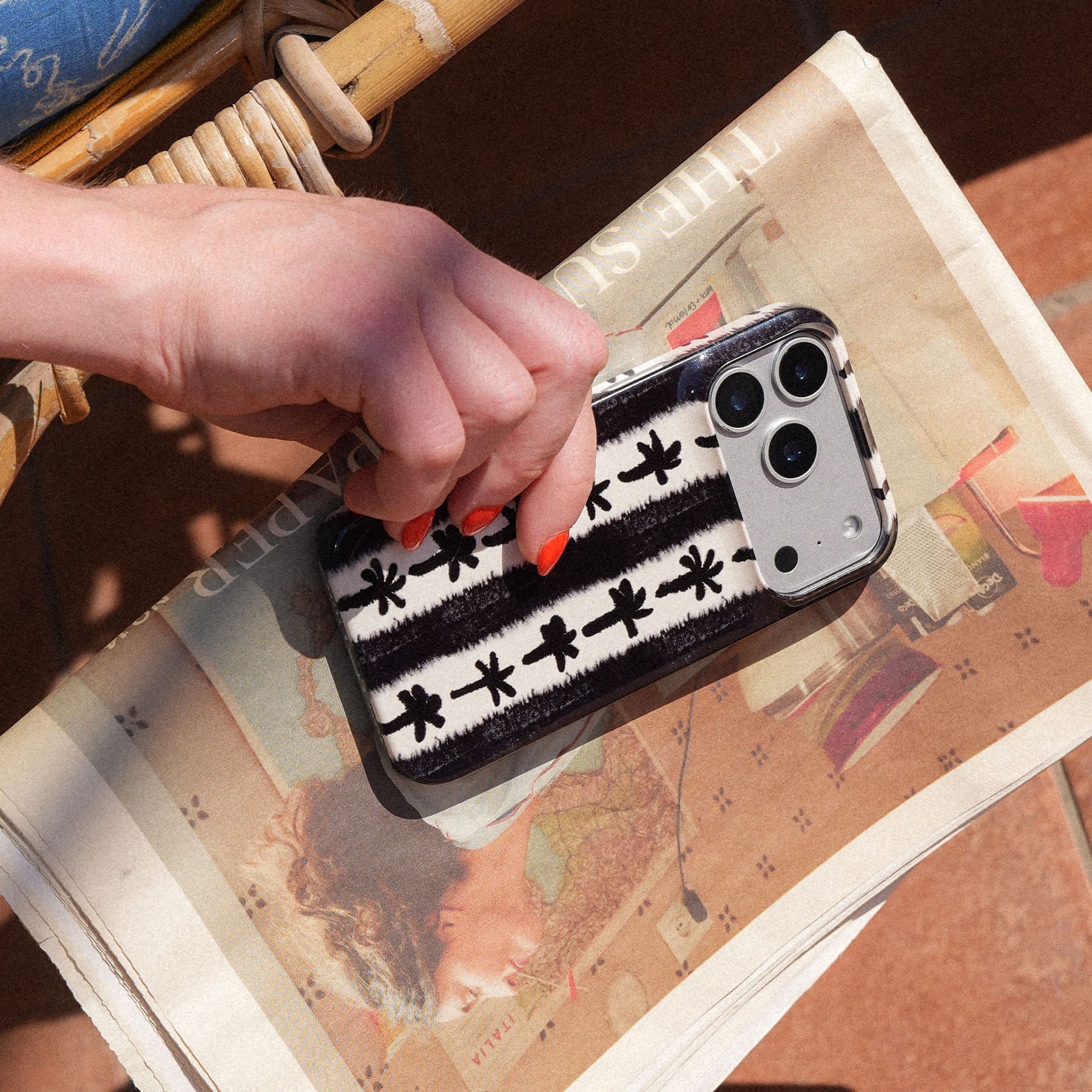 Palm Stripe Printed Phone Cases by Desmond & Dempsey - The Dairy
