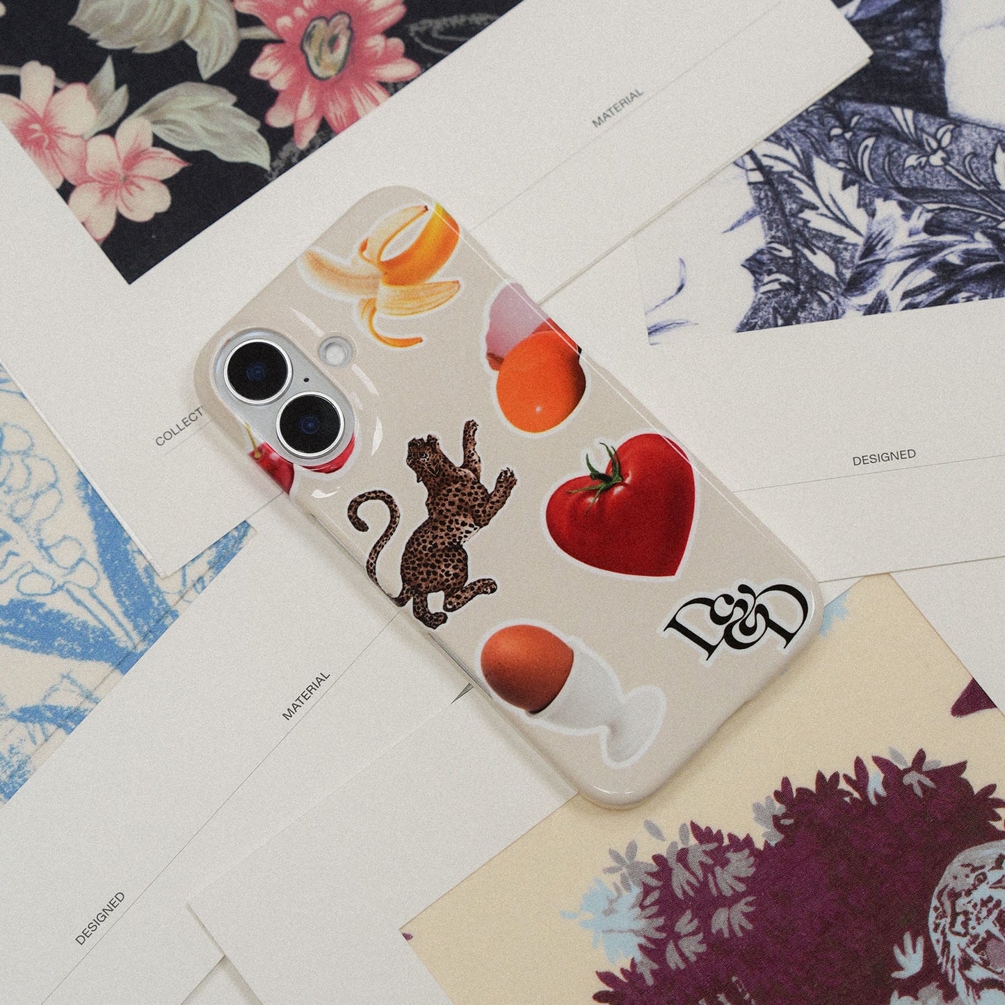 Sunday Stickers Cream Printed Phone Cases by Desmond & Dempsey - The Dairy