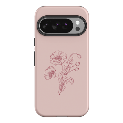 Blush Poppies Printed Phone Cases Google Pixel 10 / Armoured by Typoflora - The Dairy