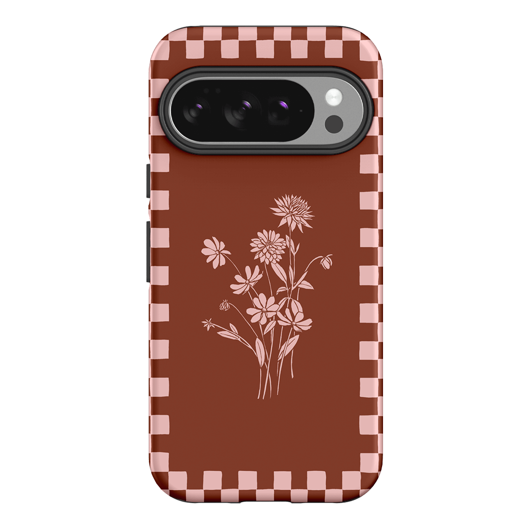Dahlia Check Printed Phone Cases Google Pixel 10 / Armoured by Typoflora - The Dairy