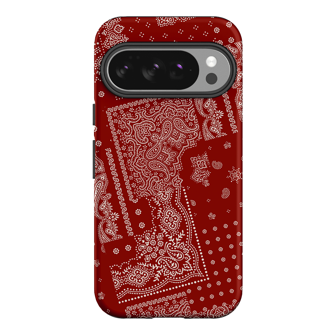 Paisley Crimson Printed Phone Cases Google Pixel 10 / Armoured by The Dairy - The Dairy