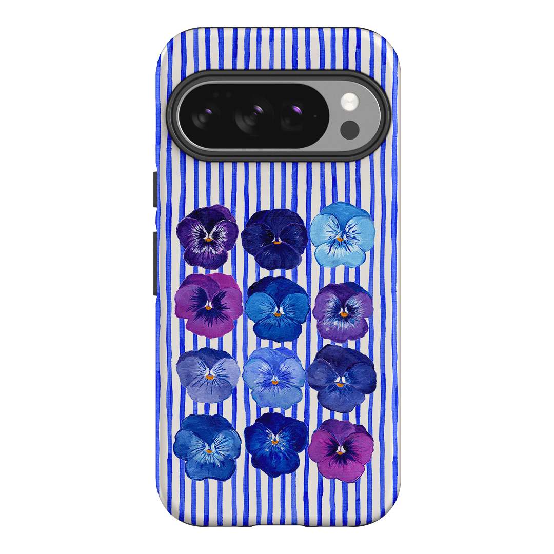 Striped Pansies Printed Phone Cases Google Pixel 10 / Armoured by Kayla Henley - The Dairy