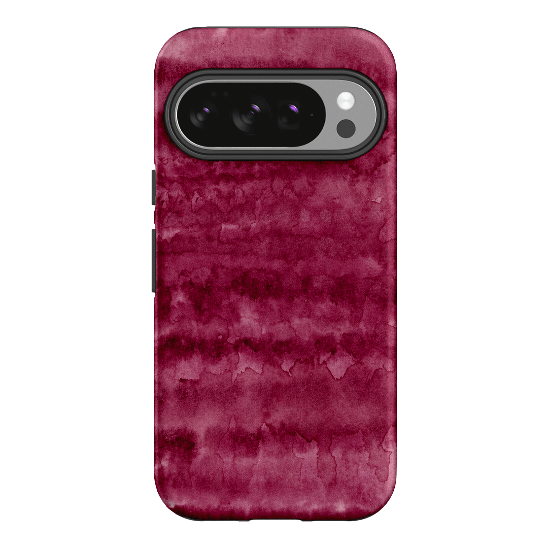 Watercolour Stripes Burgundy Printed Phone Cases Google Pixel 10 / Armoured by The Dairy - The Dairy