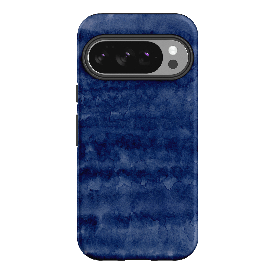 Watercolour Stripes Navy Printed Phone Cases Google Pixel 10 / Armoured by The Dairy - The Dairy