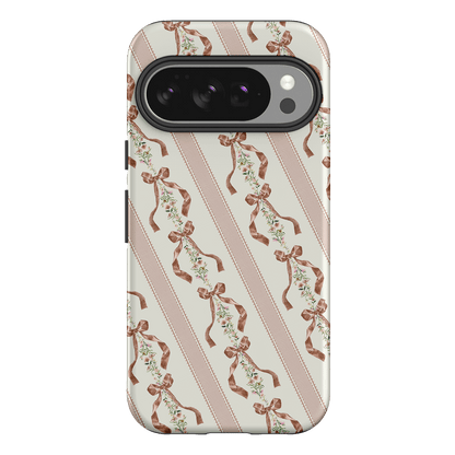 Bow Stripe Printed Phone Cases Google Pixel 10 Pro / Armoured by Veronica Tucker - The Dairy