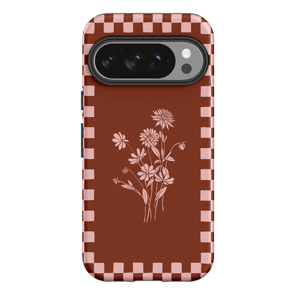 Dahlia Check Printed Phone Cases Google Pixel 10 Pro / Armoured by Typoflora - The Dairy