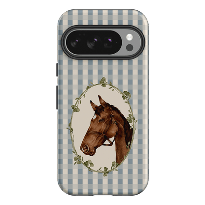 Gingham Horse Printed Phone Cases Google Pixel 10 Pro / Armoured by Kasiags Art - The Dairy