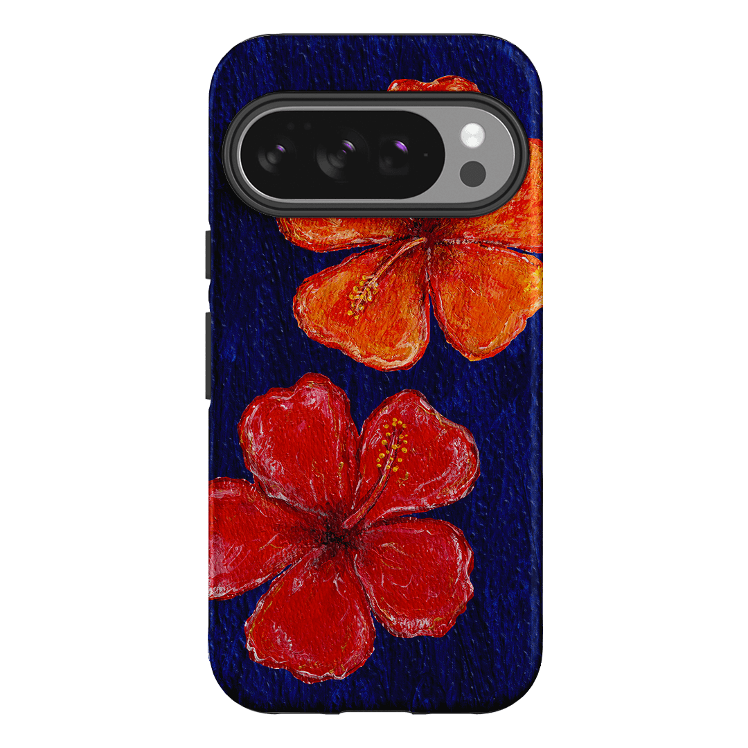 Hibiscus Flower Deep Blue Printed Phone Cases Google Pixel 10 Pro / Armoured by BG. Studio - The Dairy
