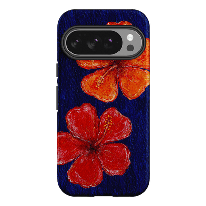 Hibiscus Flower Deep Blue Printed Phone Cases Google Pixel 10 Pro / Armoured by BG. Studio - The Dairy