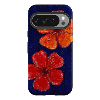 Hibiscus Flower Deep Blue Printed Phone Cases Google Pixel 10 Pro / Armoured by BG. Studio - The Dairy