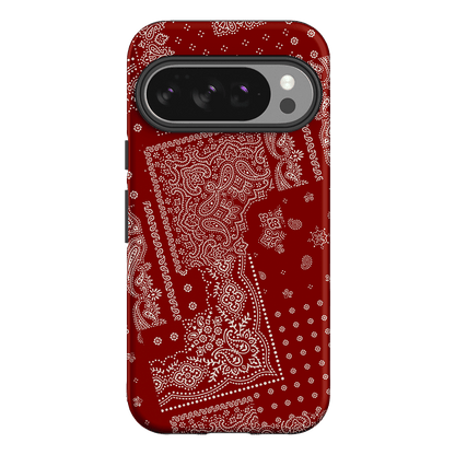 Paisley Crimson Printed Phone Cases Google Pixel 10 Pro / Armoured by The Dairy - The Dairy