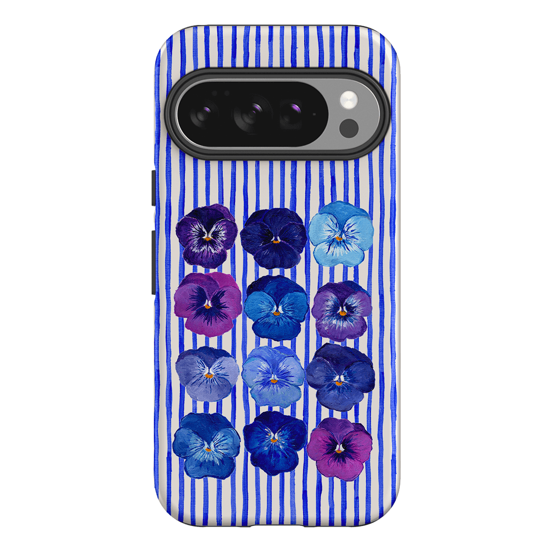 Striped Pansies Printed Phone Cases Google Pixel 10 Pro / Armoured by Kayla Henley - The Dairy