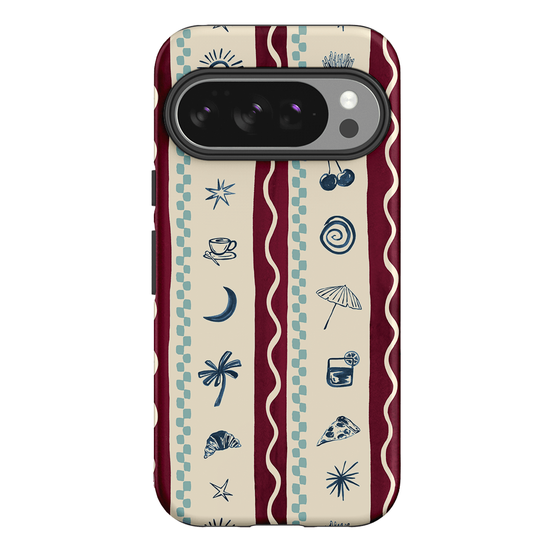 Summer Snacks Burgundy Printed Phone Cases Google Pixel 10 Pro / Armoured by Charlie Taylor - The Dairy