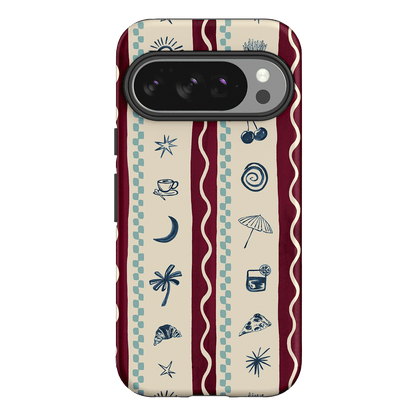 Summer Snacks Burgundy Printed Phone Cases Google Pixel 10 Pro / Armoured by Charlie Taylor - The Dairy