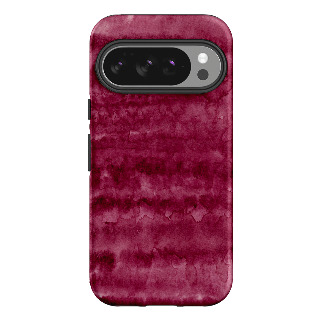 Watercolour Stripes Burgundy Printed Phone Cases Google Pixel 10 Pro / Armoured by The Dairy - The Dairy