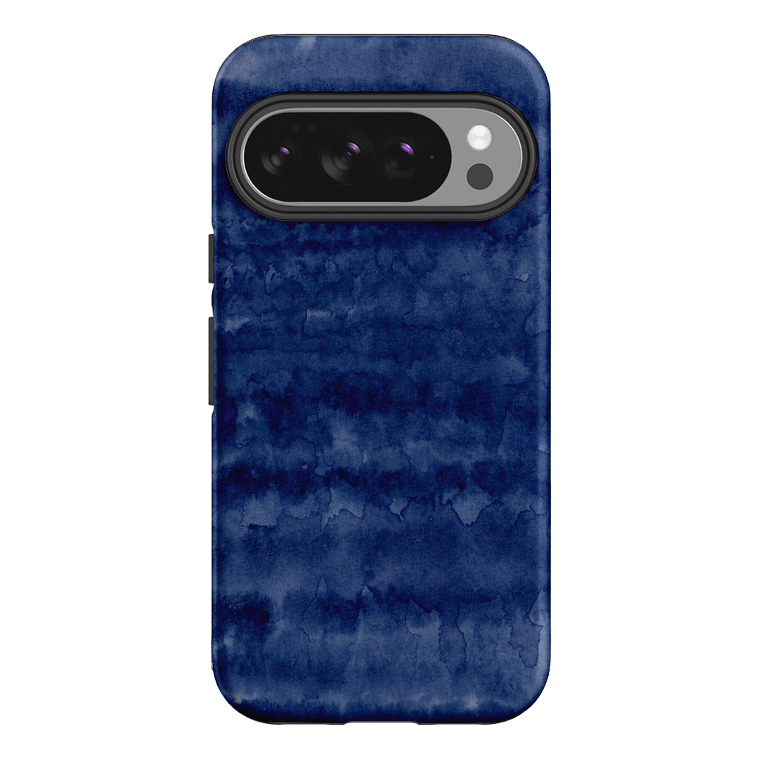 Watercolour Stripes Navy Printed Phone Cases Google Pixel 10 Pro / Armoured by The Dairy - The Dairy
