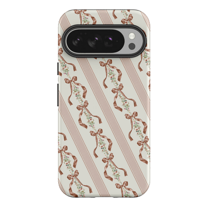 Bow Stripe Printed Phone Cases Google Pixel 10 Pro XL / Armoured by Veronica Tucker - The Dairy