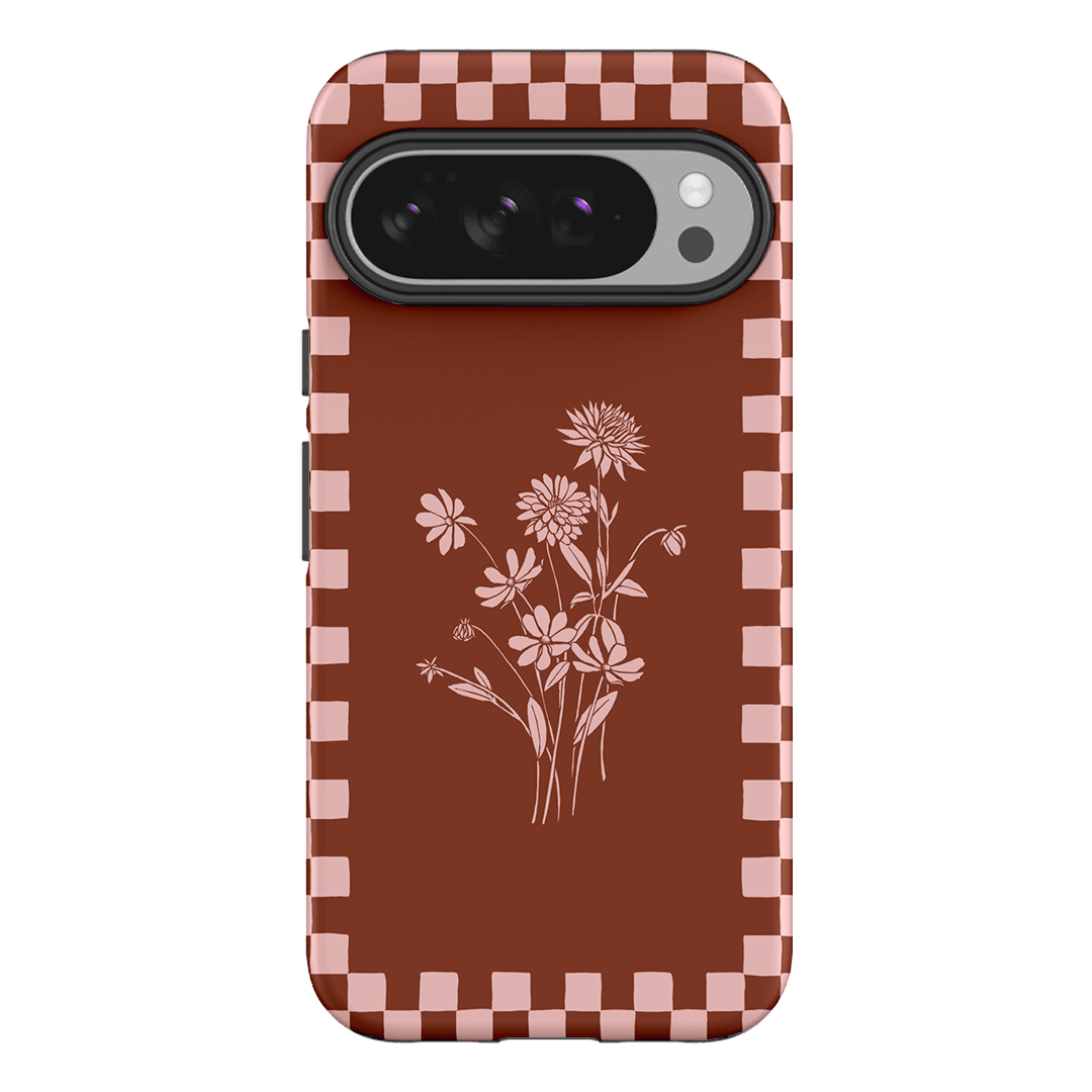 Dahlia Check Printed Phone Cases Google Pixel 10 Pro XL / Armoured by Typoflora - The Dairy