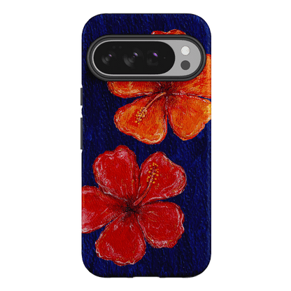 Hibiscus Flower Deep Blue Printed Phone Cases Google Pixel 10 Pro XL / Armoured by BG. Studio - The Dairy