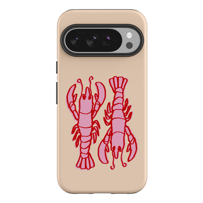 Lobster Love Peach Printed Phone Cases Google Pixel 10 Pro XL / Armoured by The Dairy - The Dairy