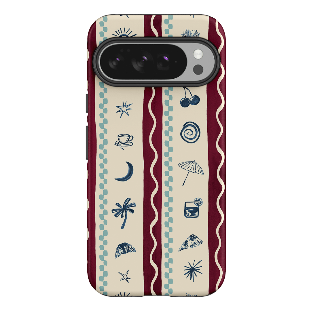 Summer Snacks Burgundy Printed Phone Cases Google Pixel 10 Pro XL / Armoured by Charlie Taylor - The Dairy