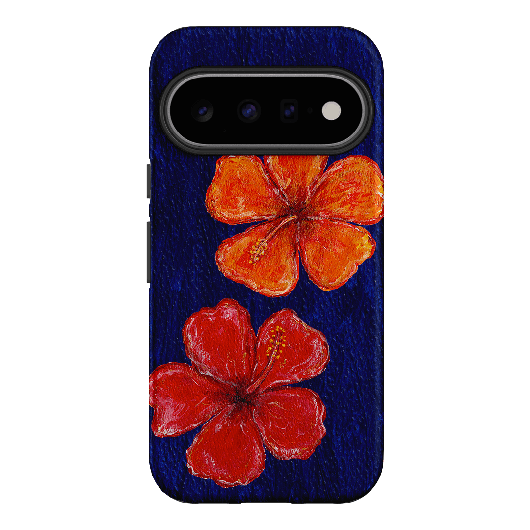 Hibiscus Flower Deep Blue Printed Phone Cases Google Pixel 11 / Armoured by BG. Studio - The Dairy